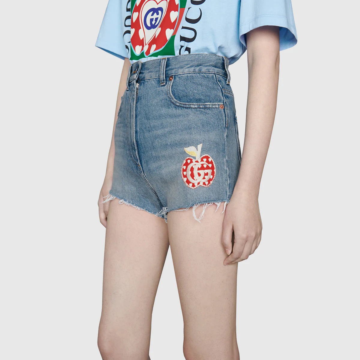 Gucci Les Pommes denim shorts - 6