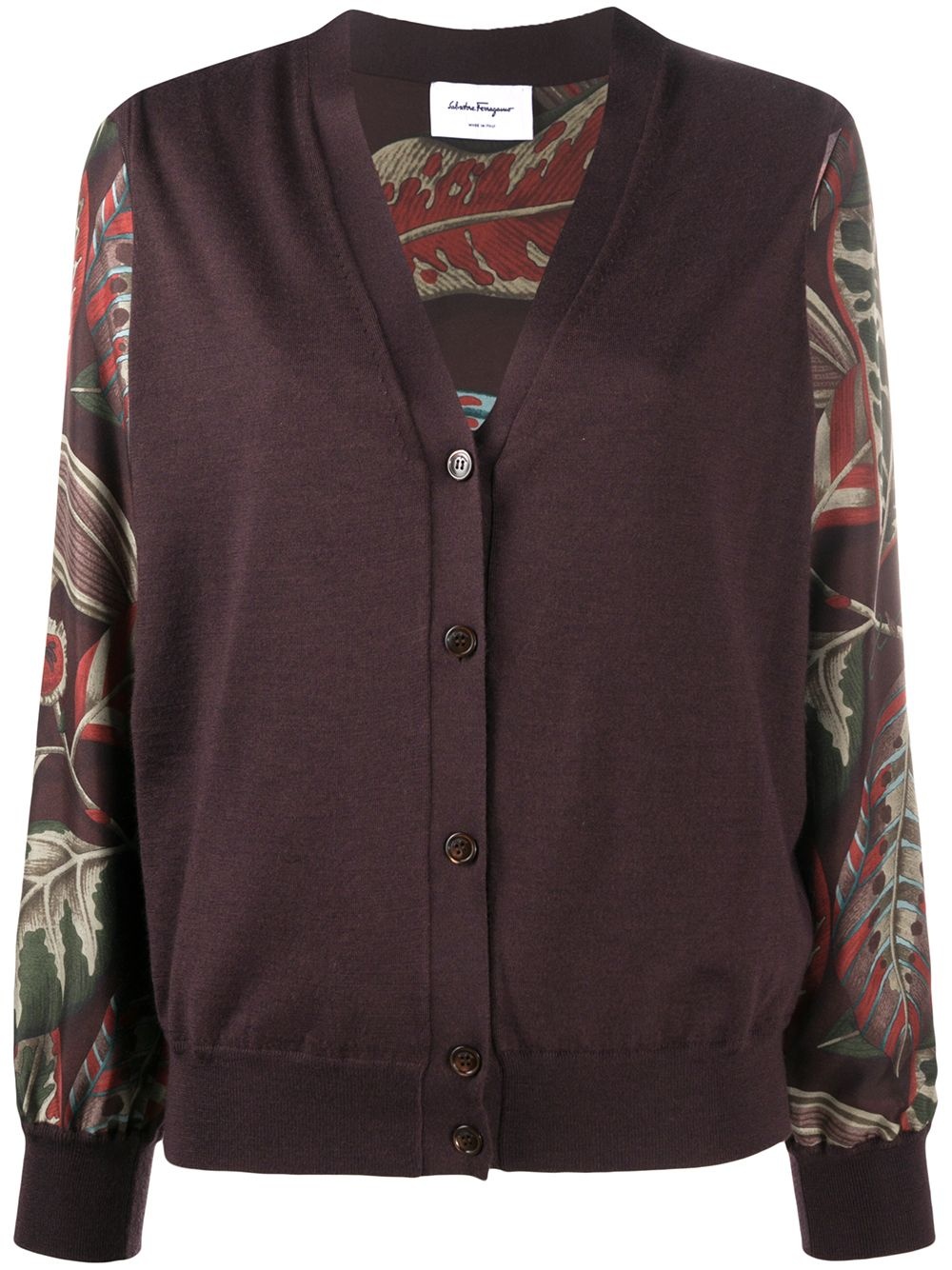 foliage pattern cardigan - 1