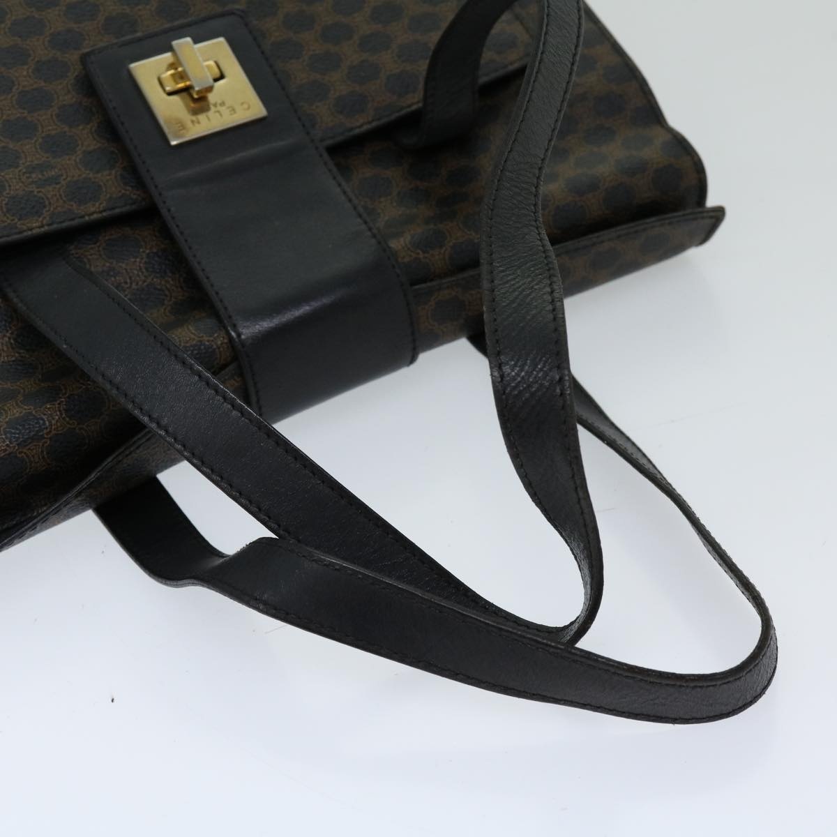 CELINE Macadam Canvas Hand Bag Pvc Black - 8