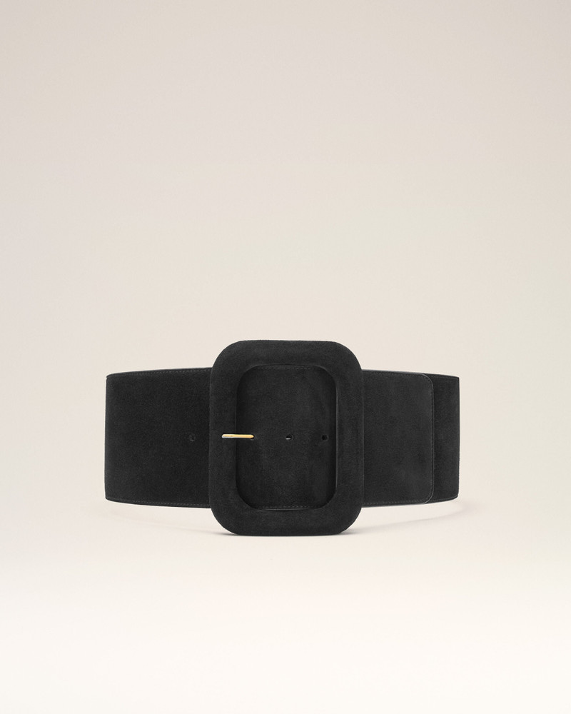 BLACK COW LEATHER LARGE BELT 1