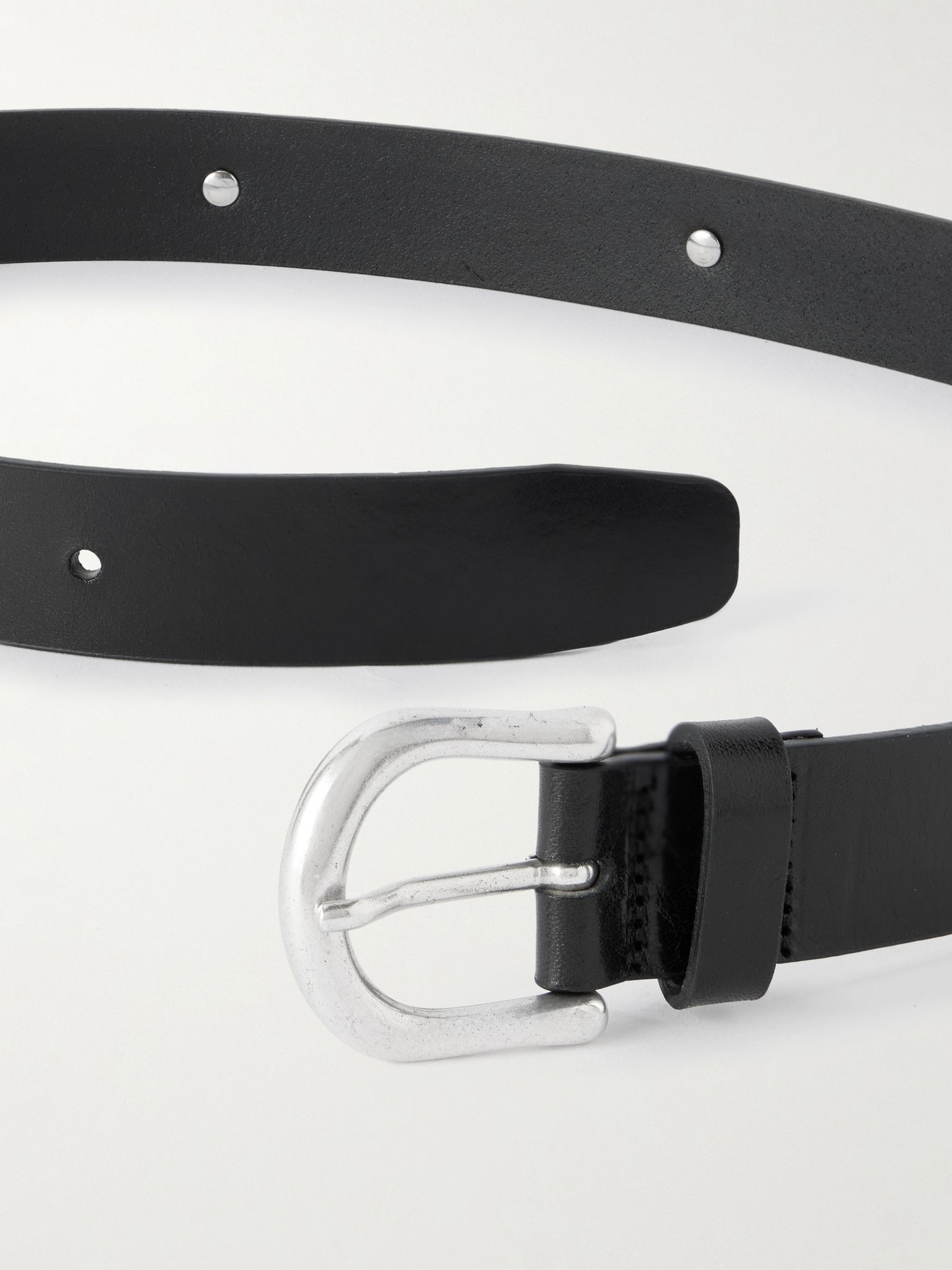 Dashi 3cm Embellished Leather Belt Gray - 3