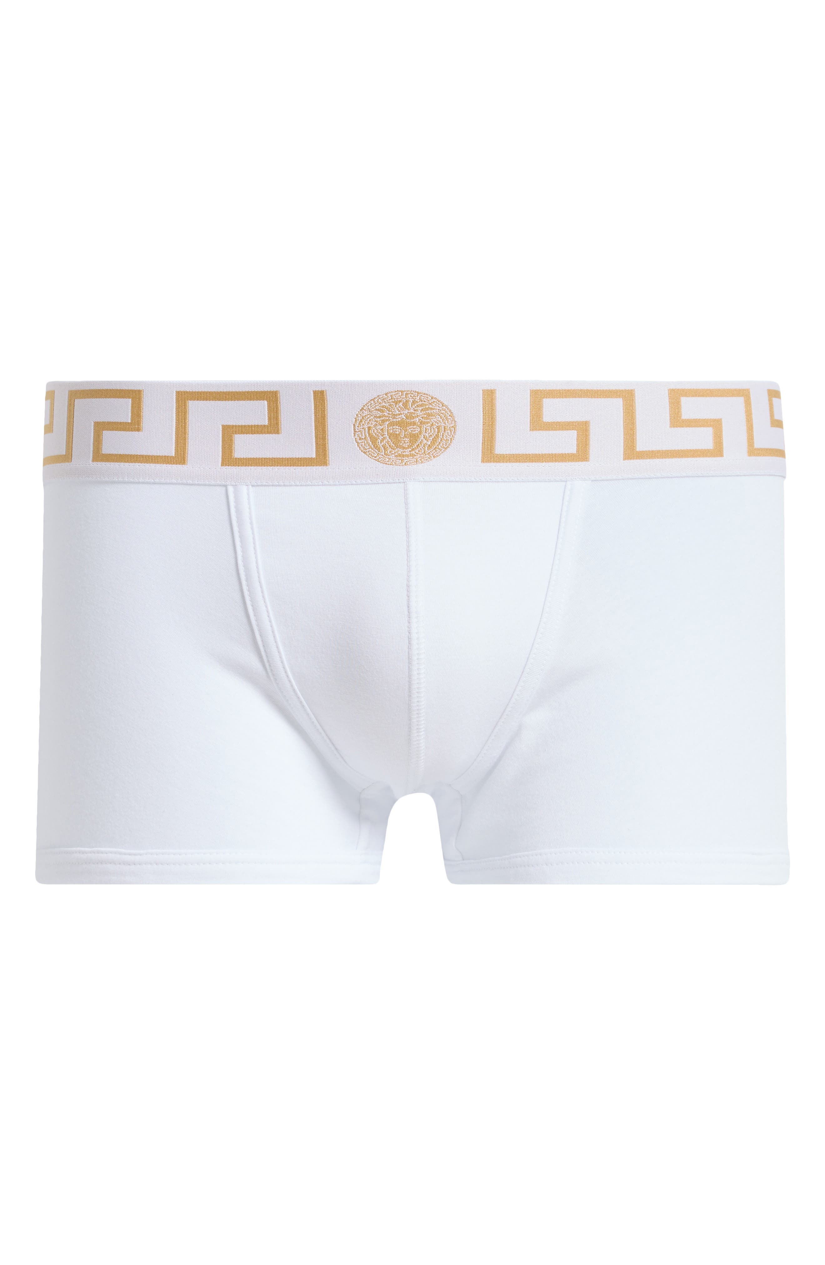 Versace Grecca Band Boxer Briefs in White Greek Gold at Nordstrom - 6
