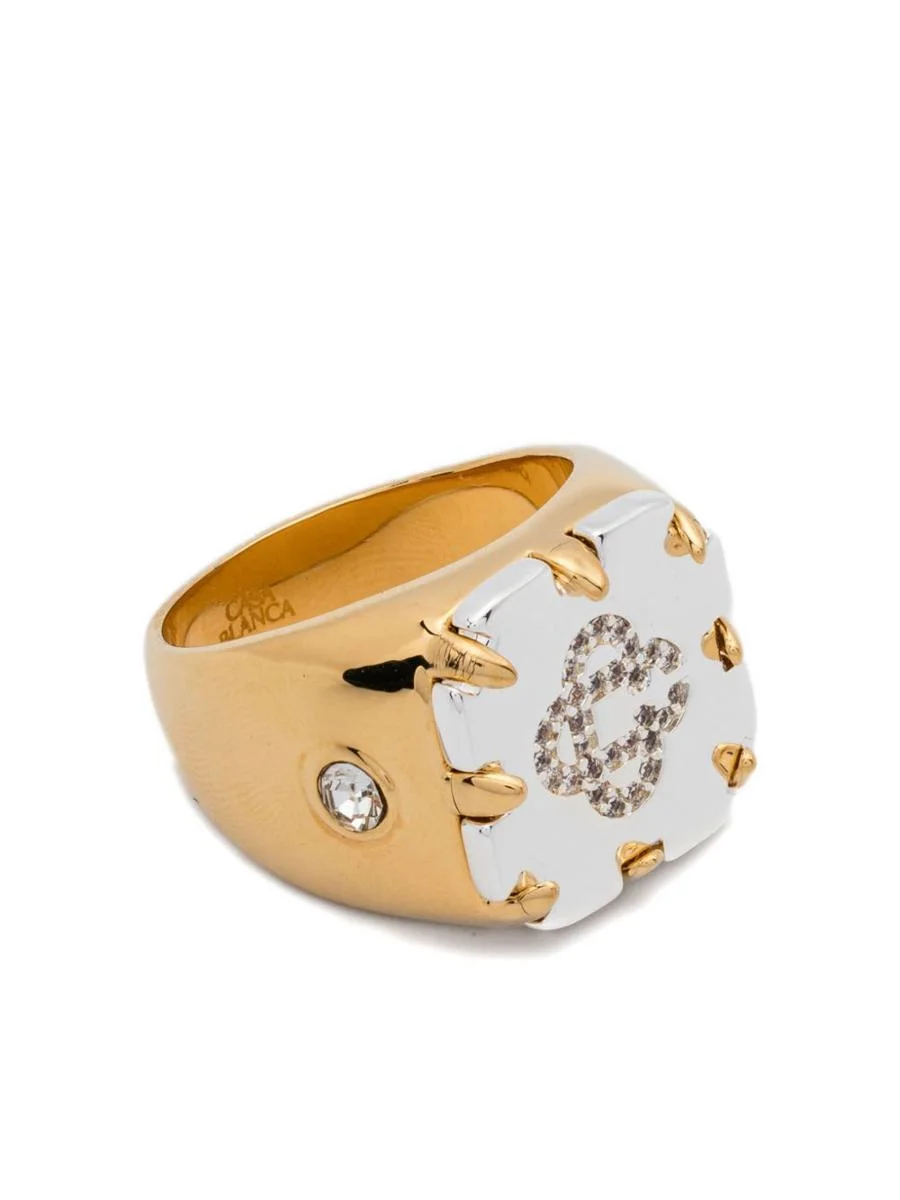 Casablanca Silver And Gold Logo Ring - 1