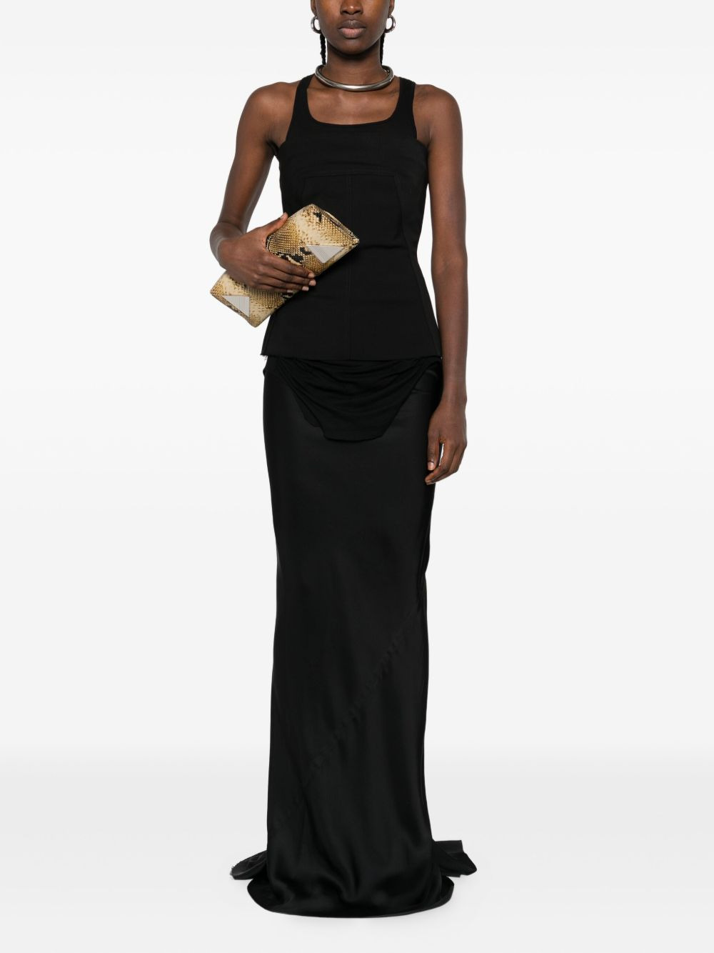 ribbed draped skirt - 2