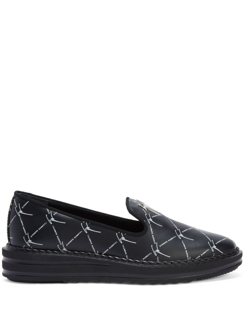 Tim logo-lettering loafers 1