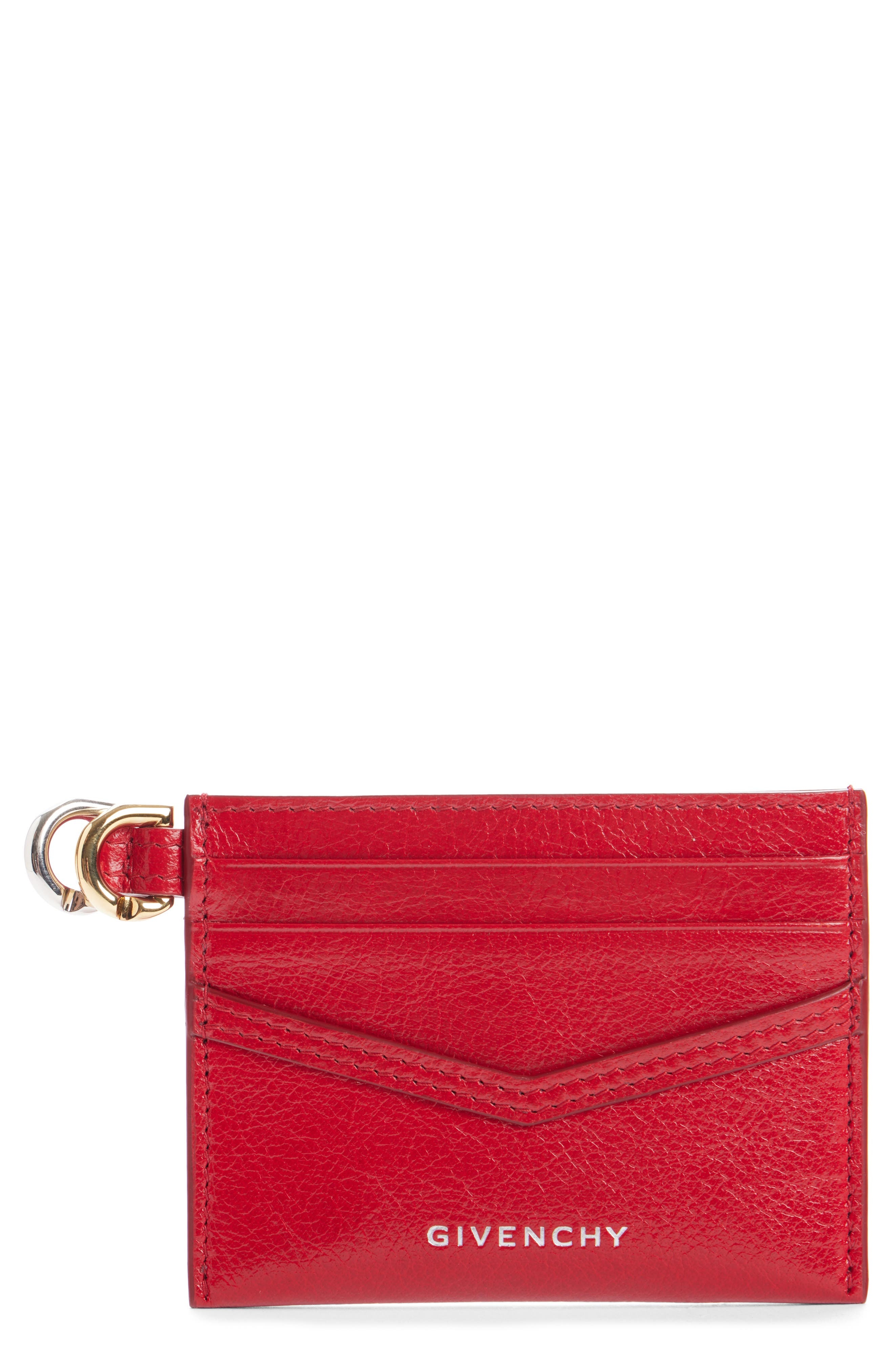 Givenchy Voyou Leather Card Case in Vermillon at Nordstrom - 1