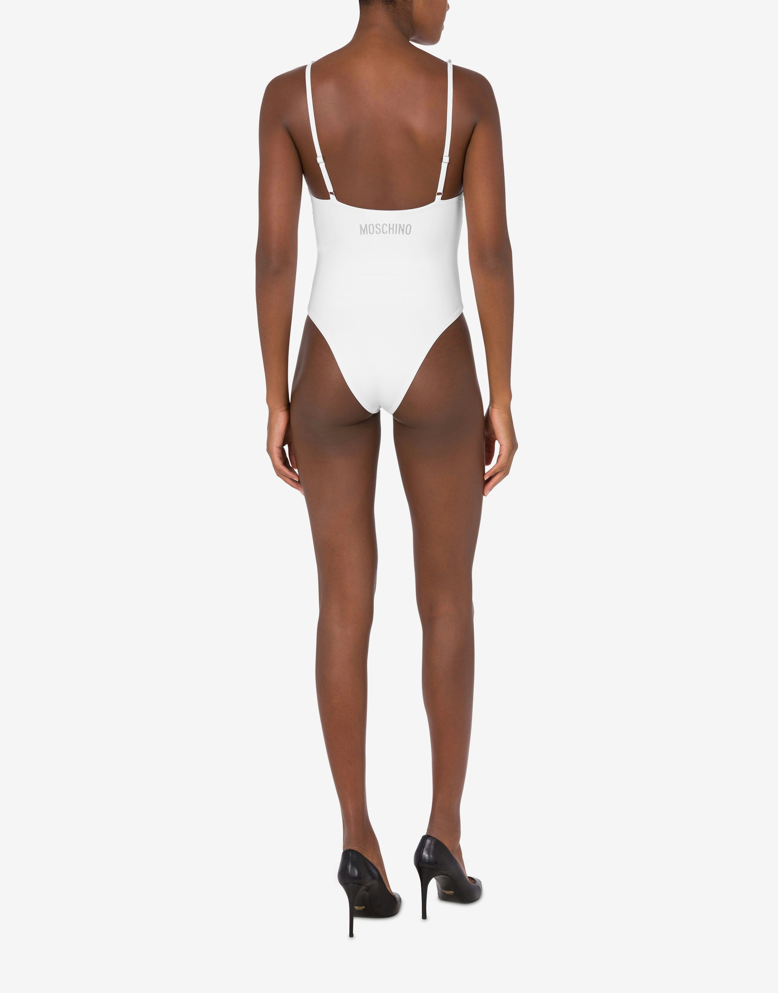 SWIMSUIT SHINY SILVER LOGO - 3