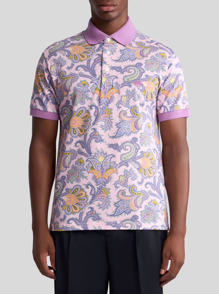 FLORAL PAISLEY COTTON POLO SHIRT - 2