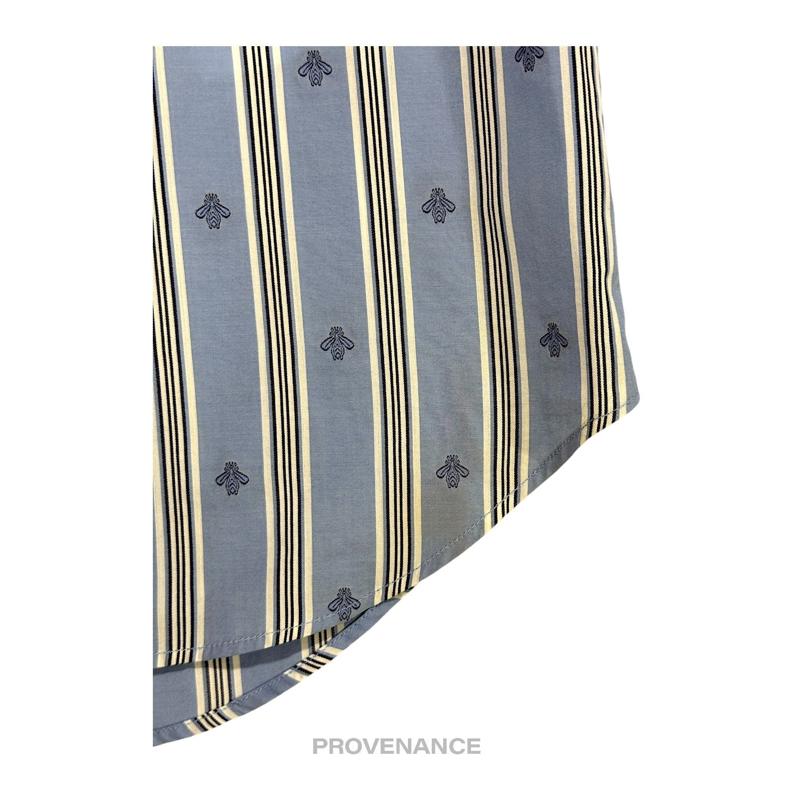 Gucci Fil Coupe Shirt - Blue Bee Stripe 38 15 - 10