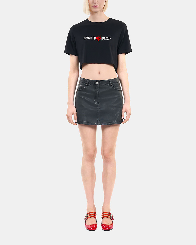 BLACK TWIN HEARTS SERIGRAPHY T-SHIRT 3