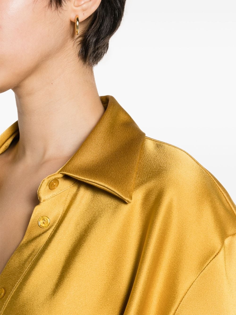 draped satin shirt - 5