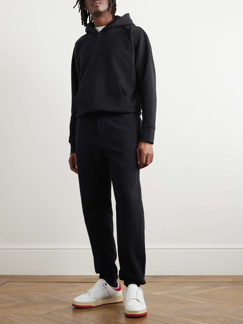 SAINT LAURENT Logo-Embroidered Organic Cotton-Jersey Sweatpants outlook