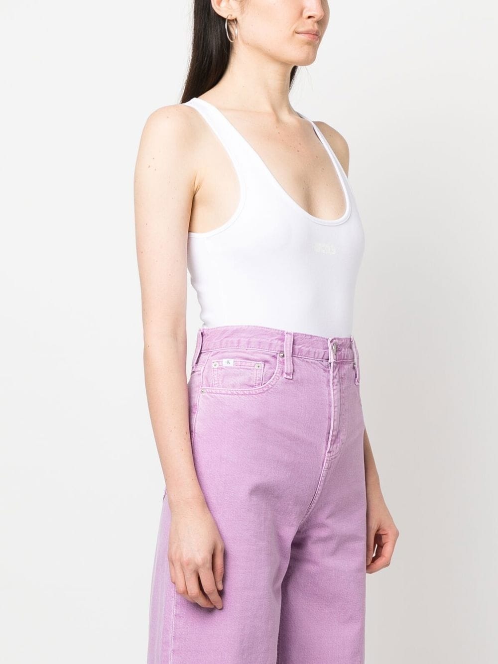 logo-print sleeveless bodysuit - 3