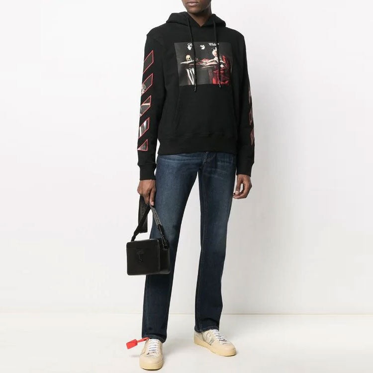 Off-White FW21 Logo Pattern Printing Pullover Ordinary Version Black OMBB037F21FLE0081025 - 2