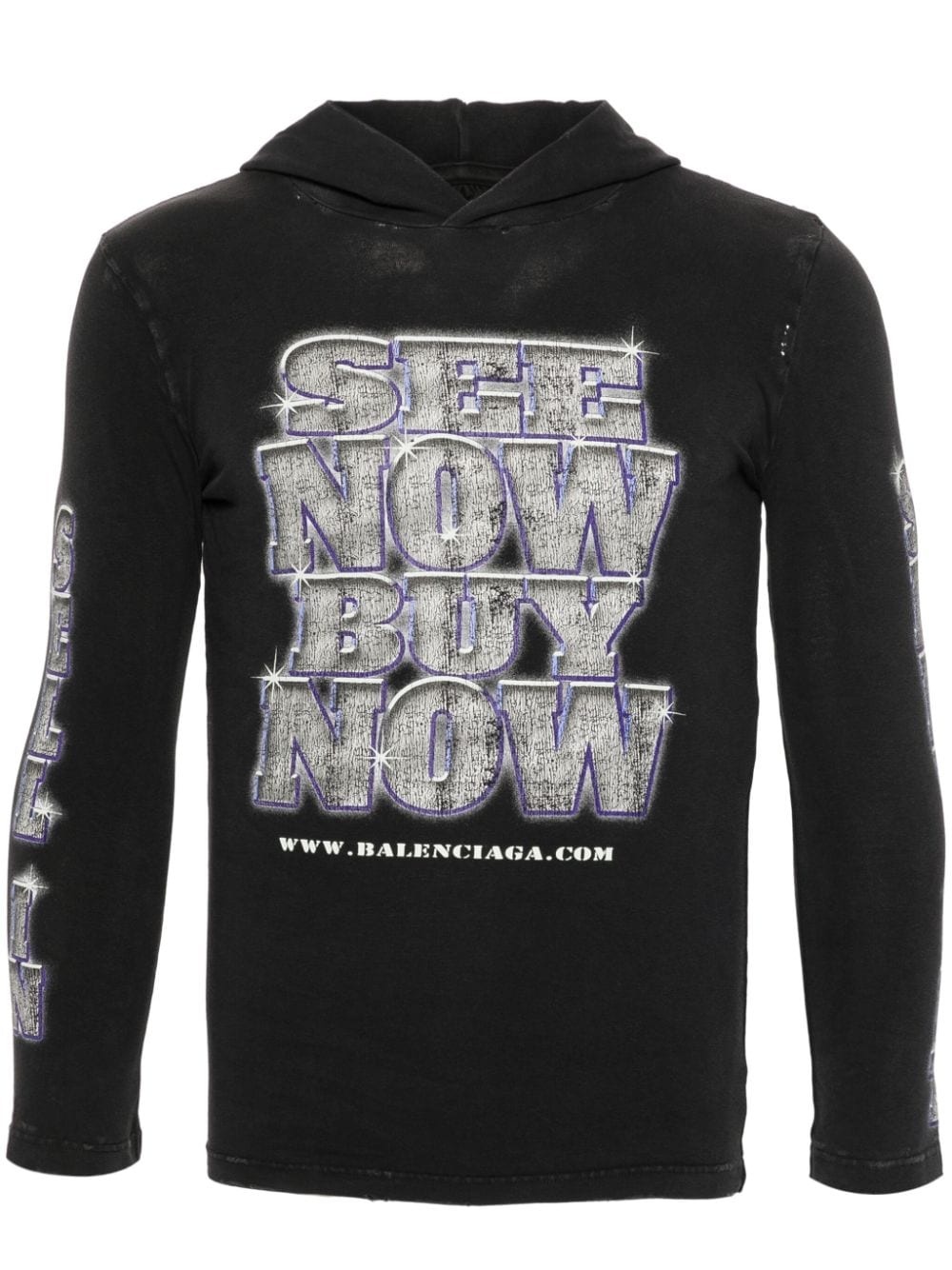 SNBN hooded long-sleeve T-shirt - 1