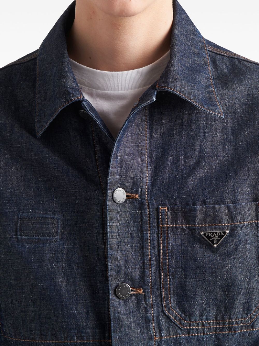 triangle-logo shirt jacket - 4