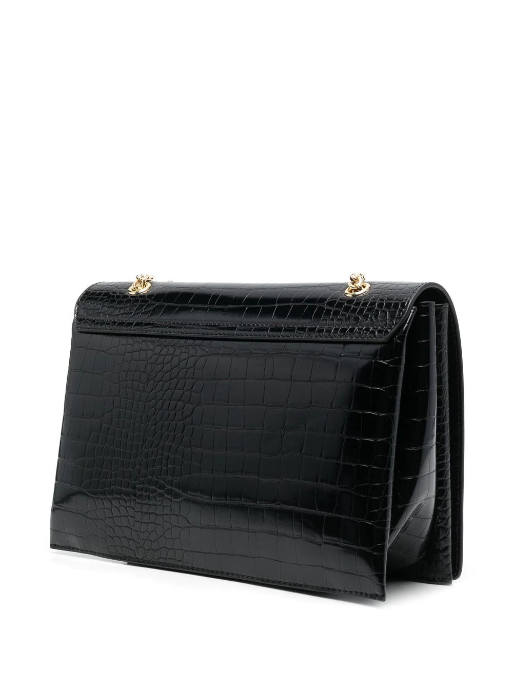 logo-embellished croc-effect shoulder bag - 3