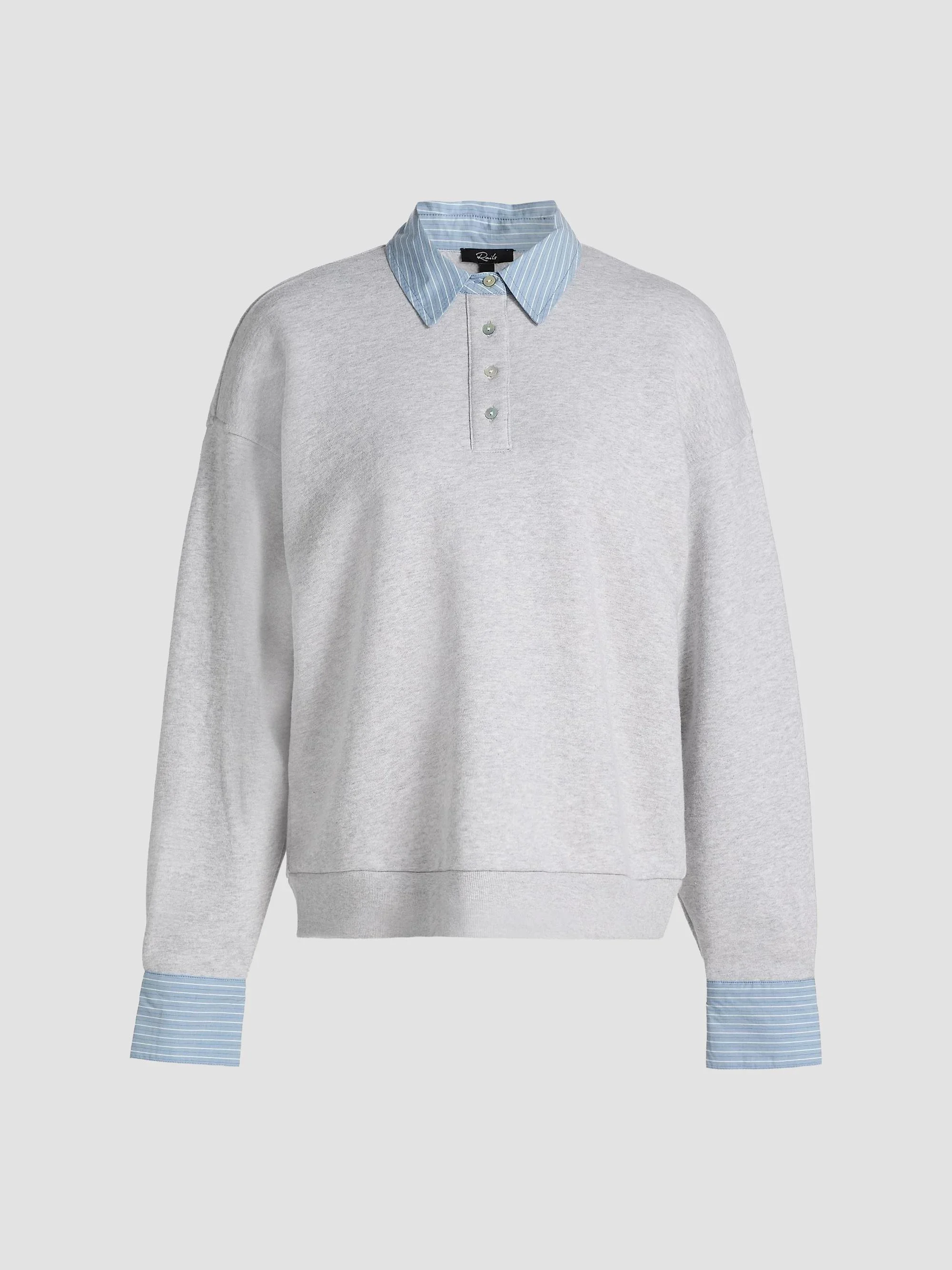 Women's Zavier Cotton Layered Sweatshirt - Heather Grey - 1