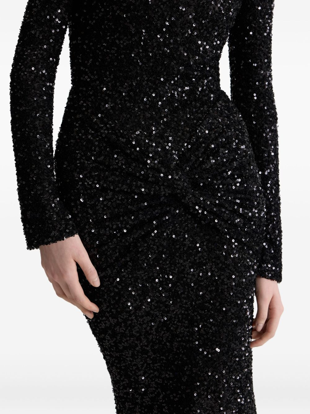 sequinned high-neck maxi dress - 4