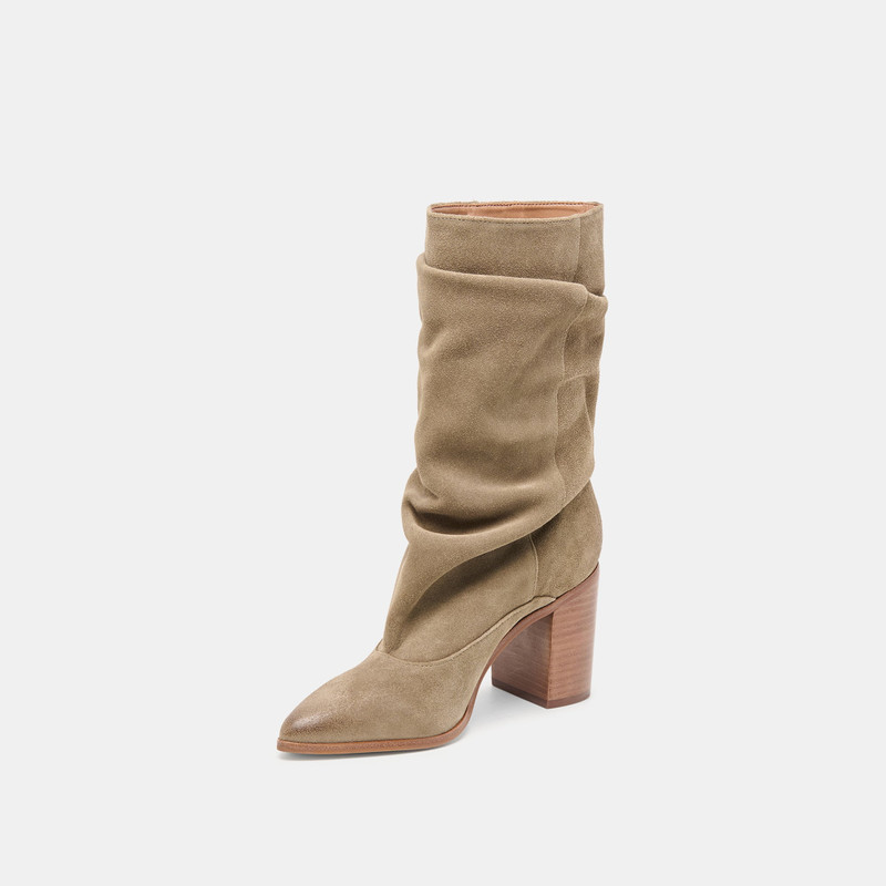 TALINA WIDE CALF BOOTS OLIVE SUEDE 4