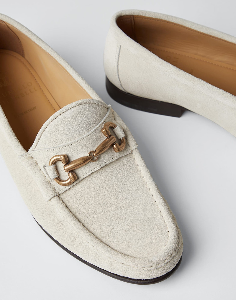 Suede loafers with bit 3