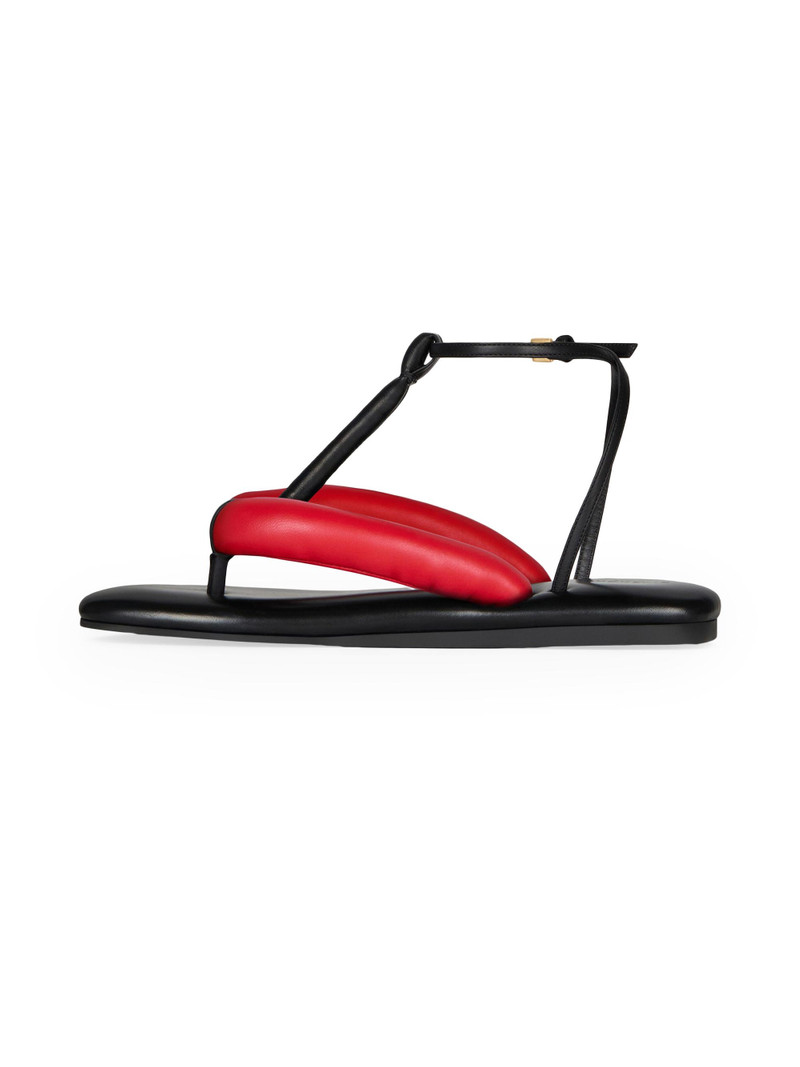 Women's Boudoir Bicolor Thongs in Nappa Leather - Black Red 3