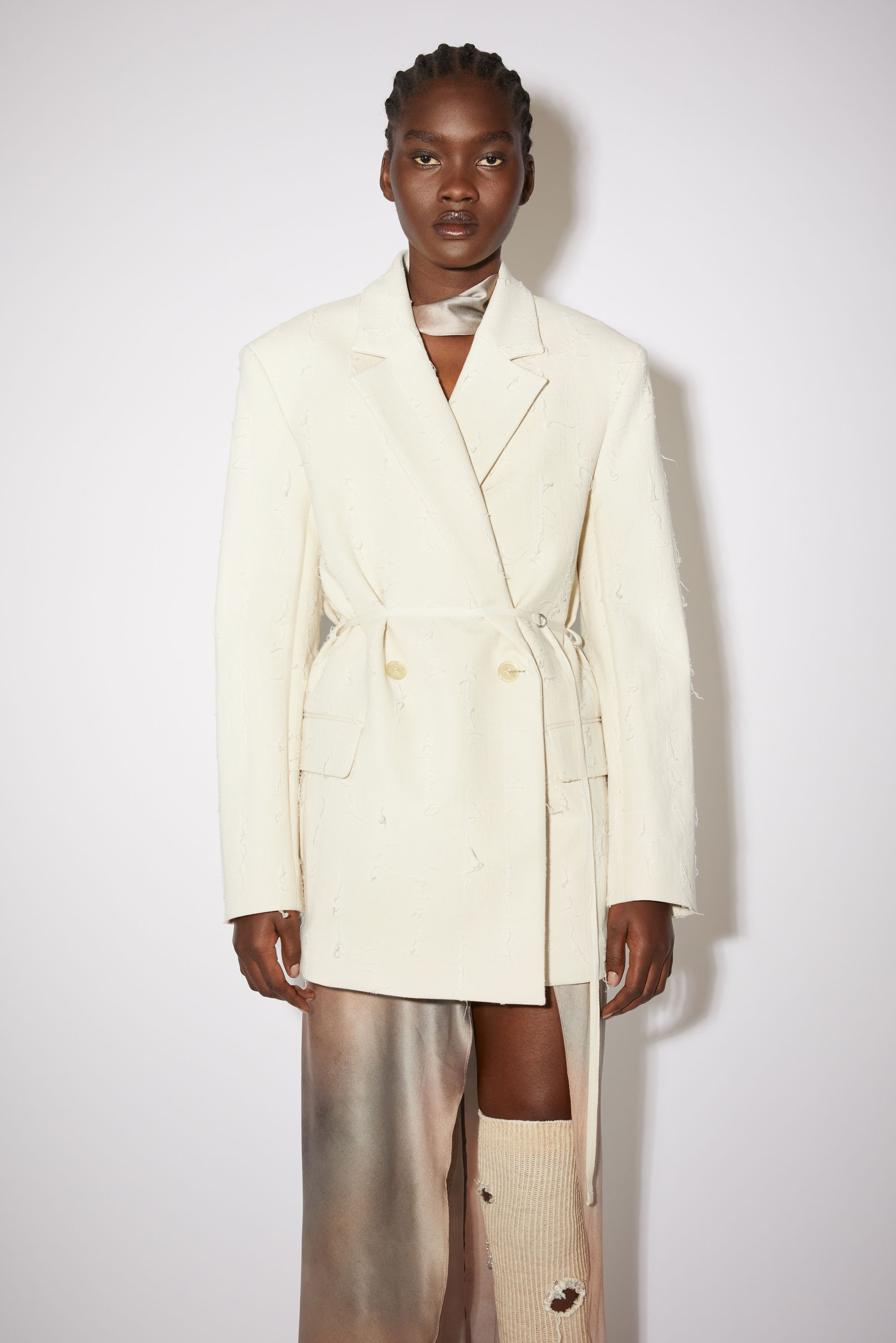 Double-breasted suit jacket - Ecru beige - 4
