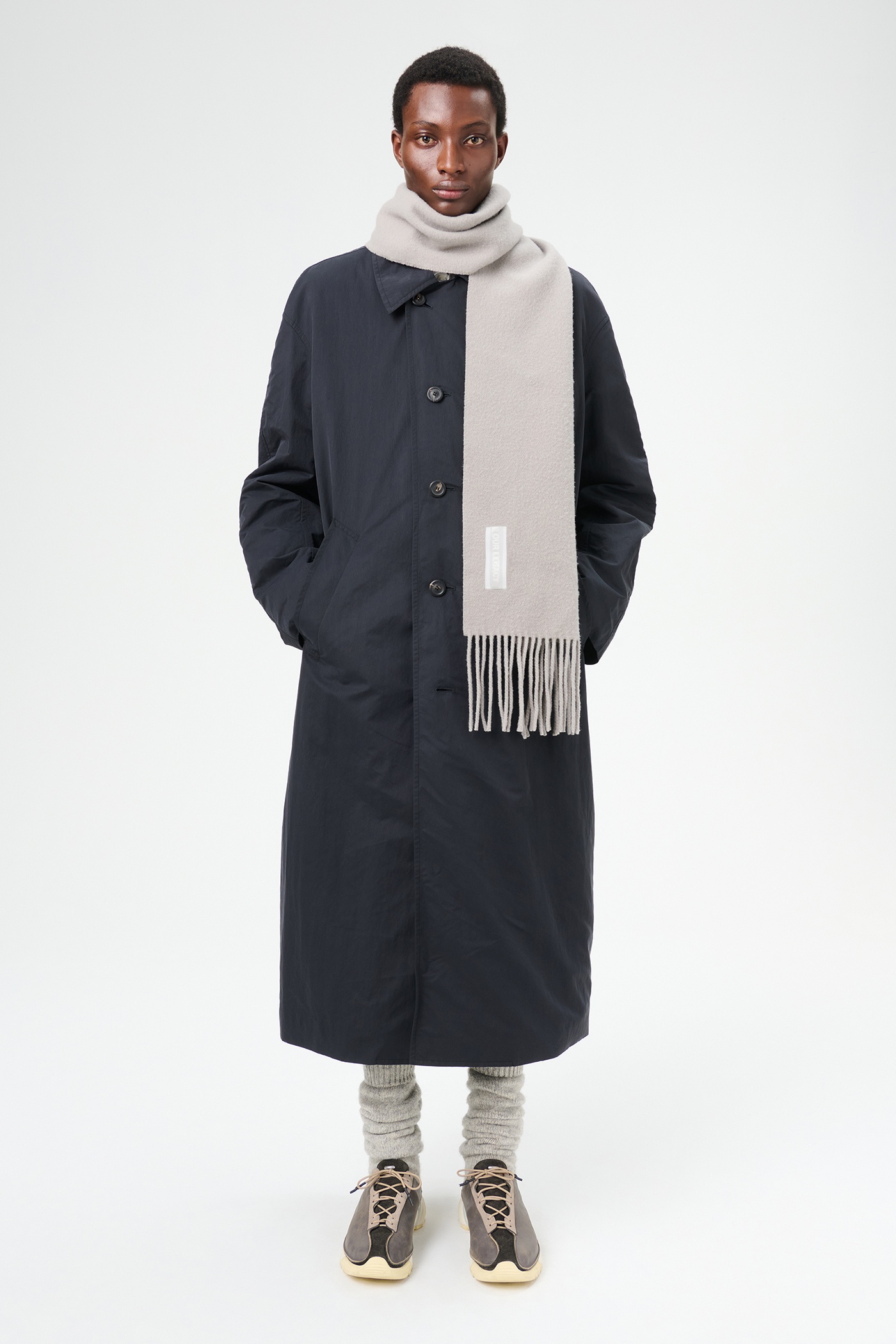 Estate Scarf Dark Cloud Double Wool - 3