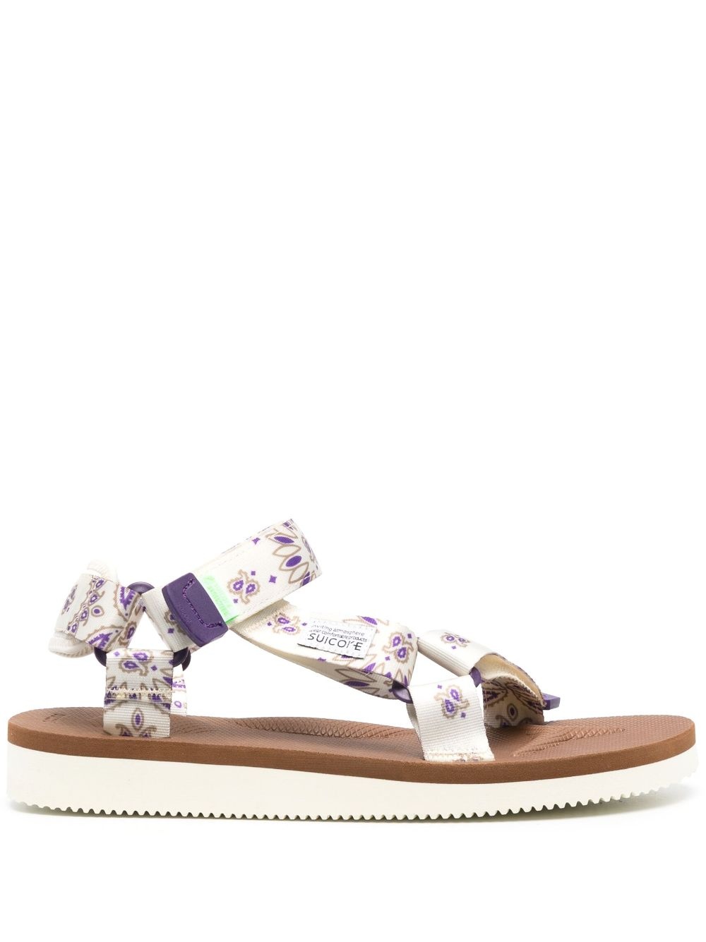 bandana-print touch-strap sandals - 1