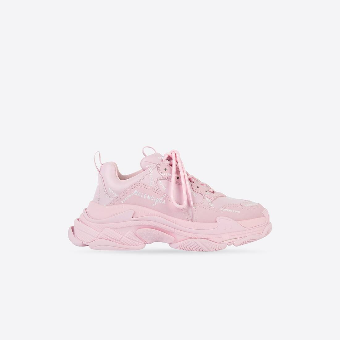 Men's Allover Logo Triple S Sneaker in Pink/white - 1