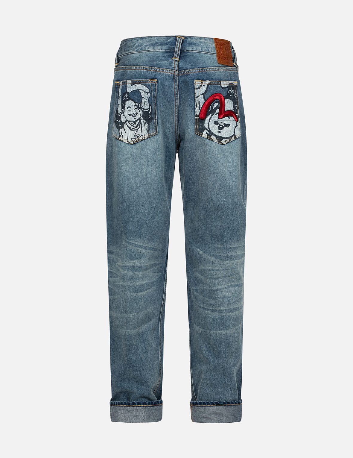 PLAYFUL GODHEAD PRINT AND SEAGULL EMBROIDERY 3D FIT JEANS - 2