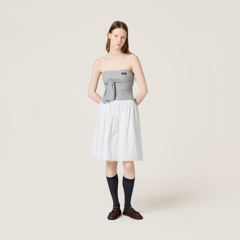 Miu Miu Ribbed jersey top outlook