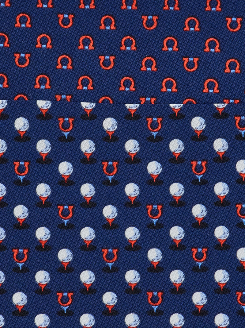 FERRAGAMO Silk tie with golf and Gancini outlook