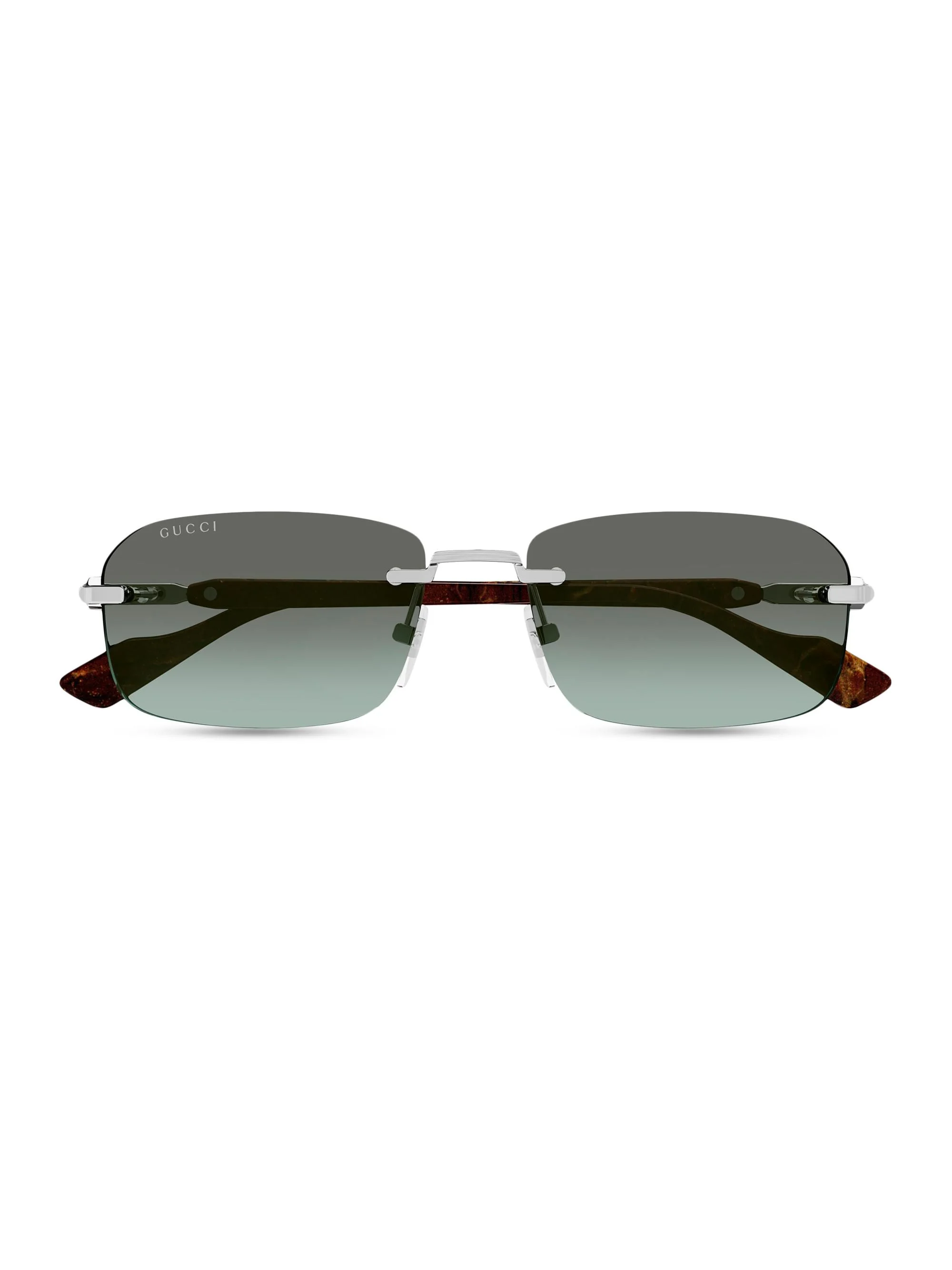 Men's Gucci 125th Street 56MM Rectangular Sunglasses - Brown Silver Grey - 1