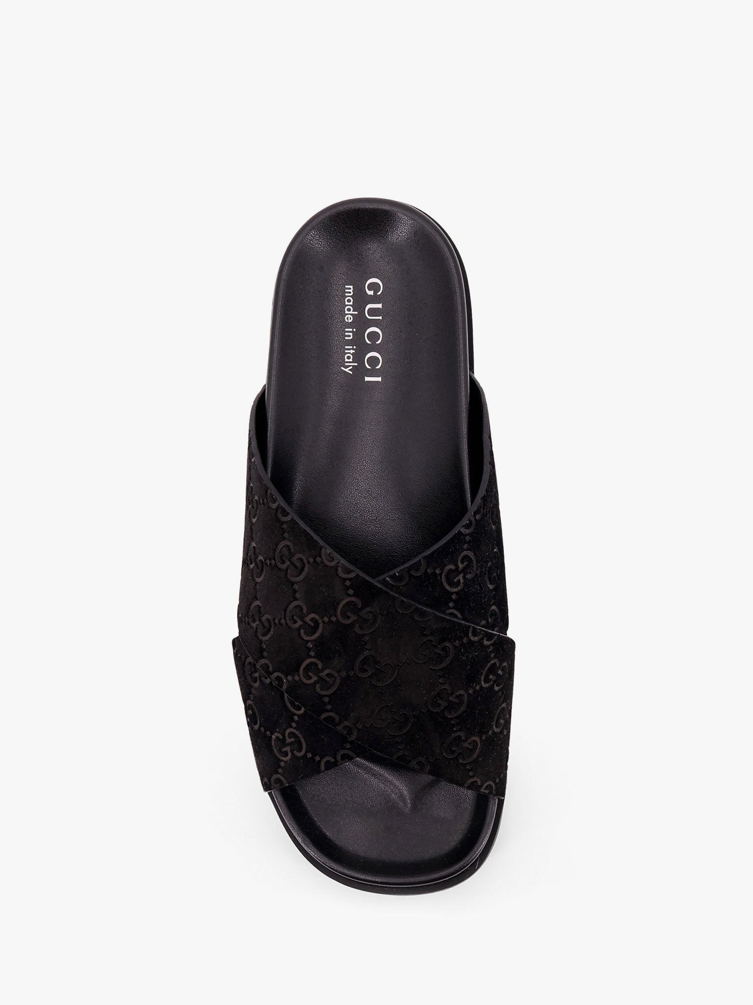 Gucci Leather Slides With All-Over Gg Motif - 5
