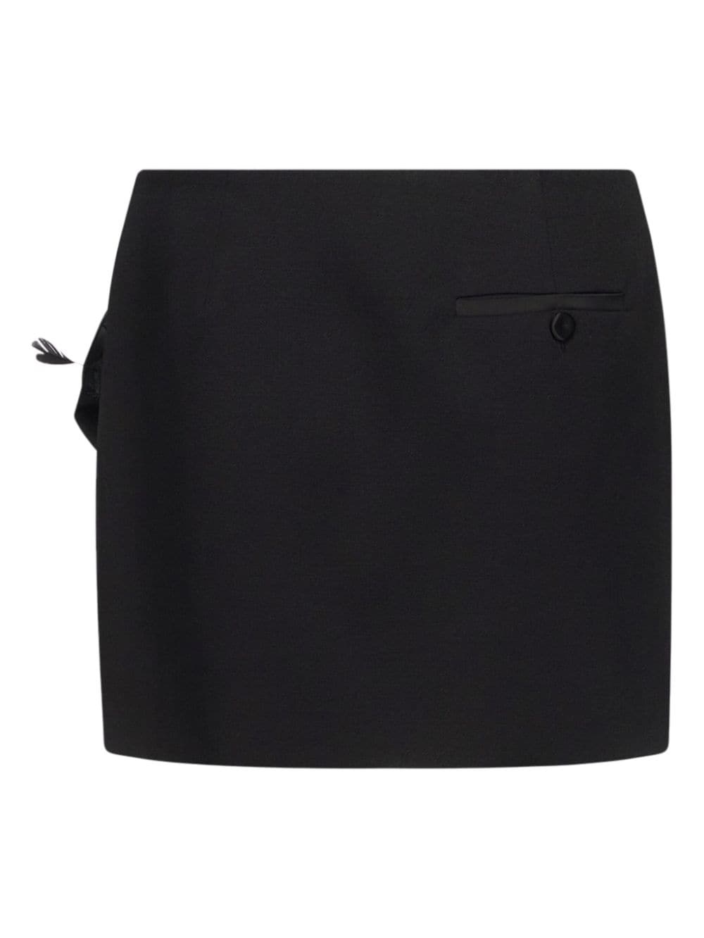 floral-appliqué wool miniskirt - 6