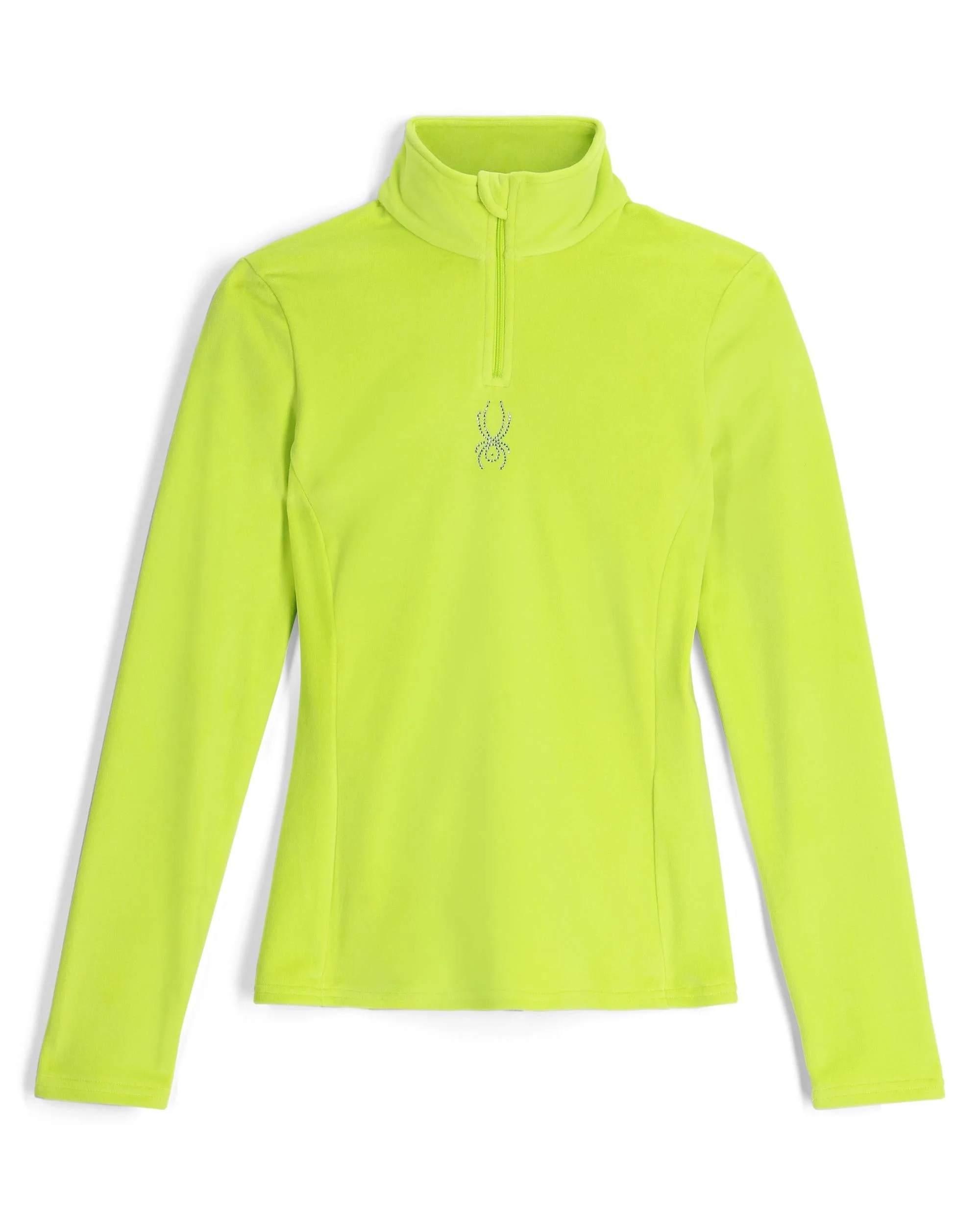 Womens Shimmer Bug Half Zip T-Neck - Lime - 1