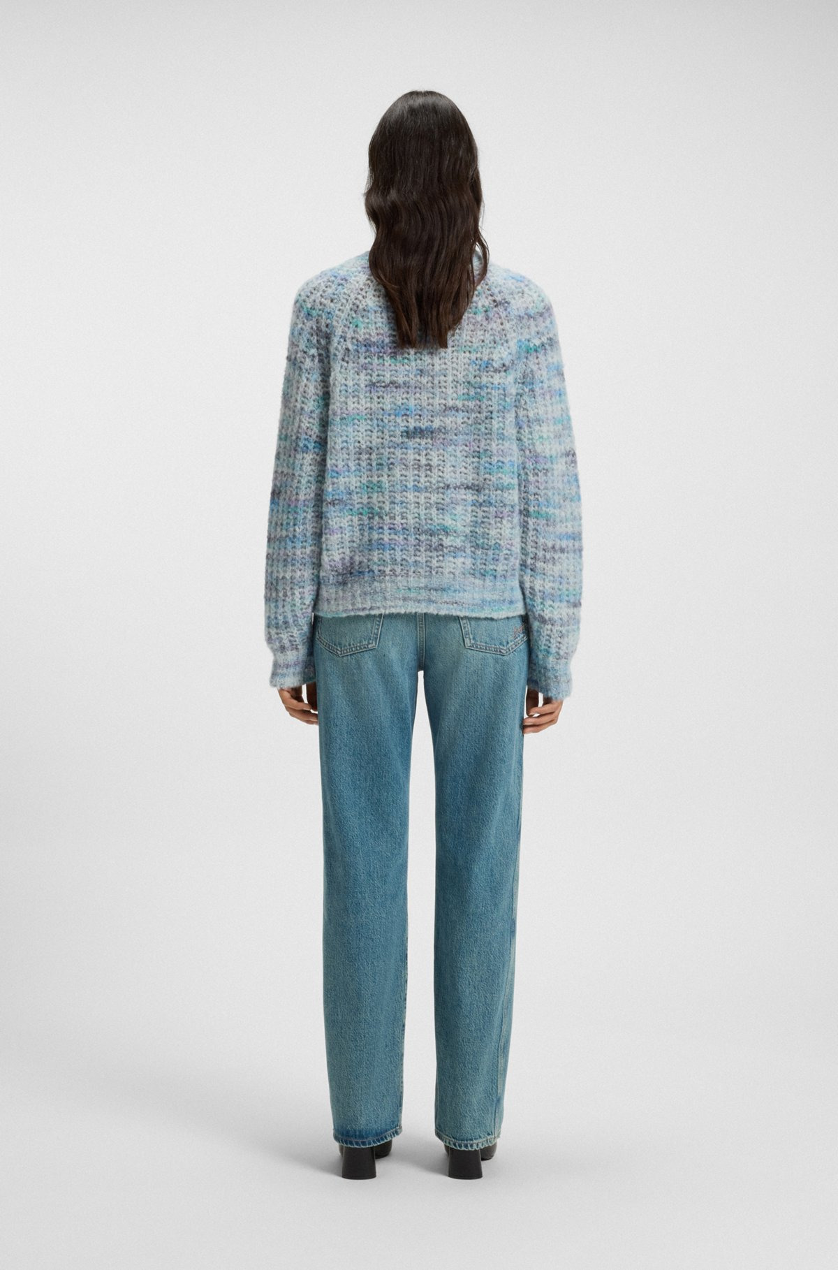 ALPACA-BLEND RELAXED-FIT SWEATER WITH MULTICOLORED YARNS - 4
