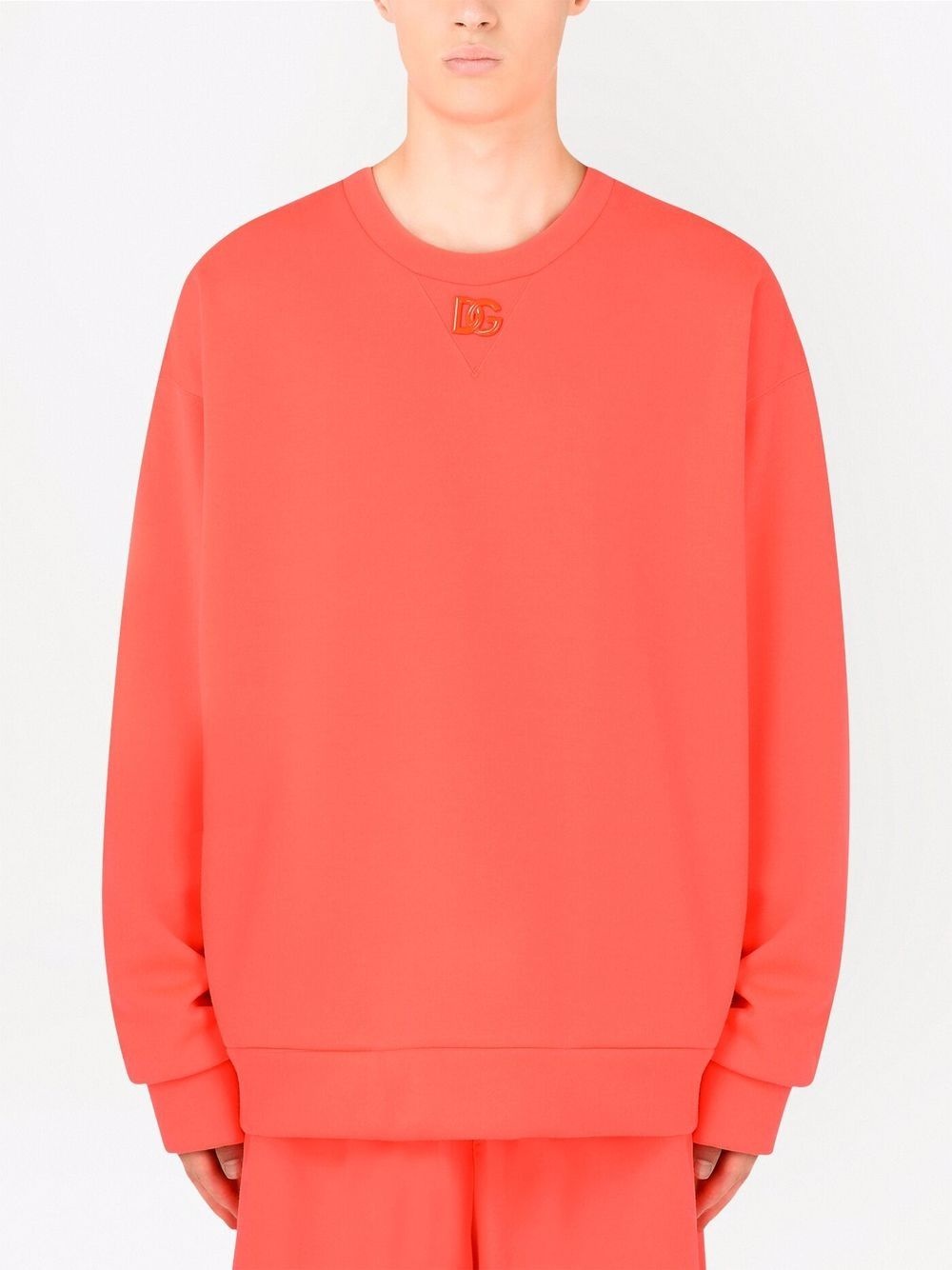 drop-shoulder embroidered logo sweatshirt - 3