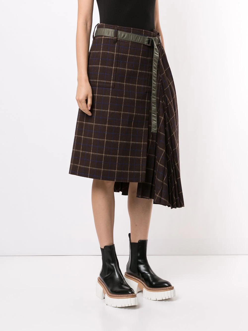 asymmetric tartan skirt - 3