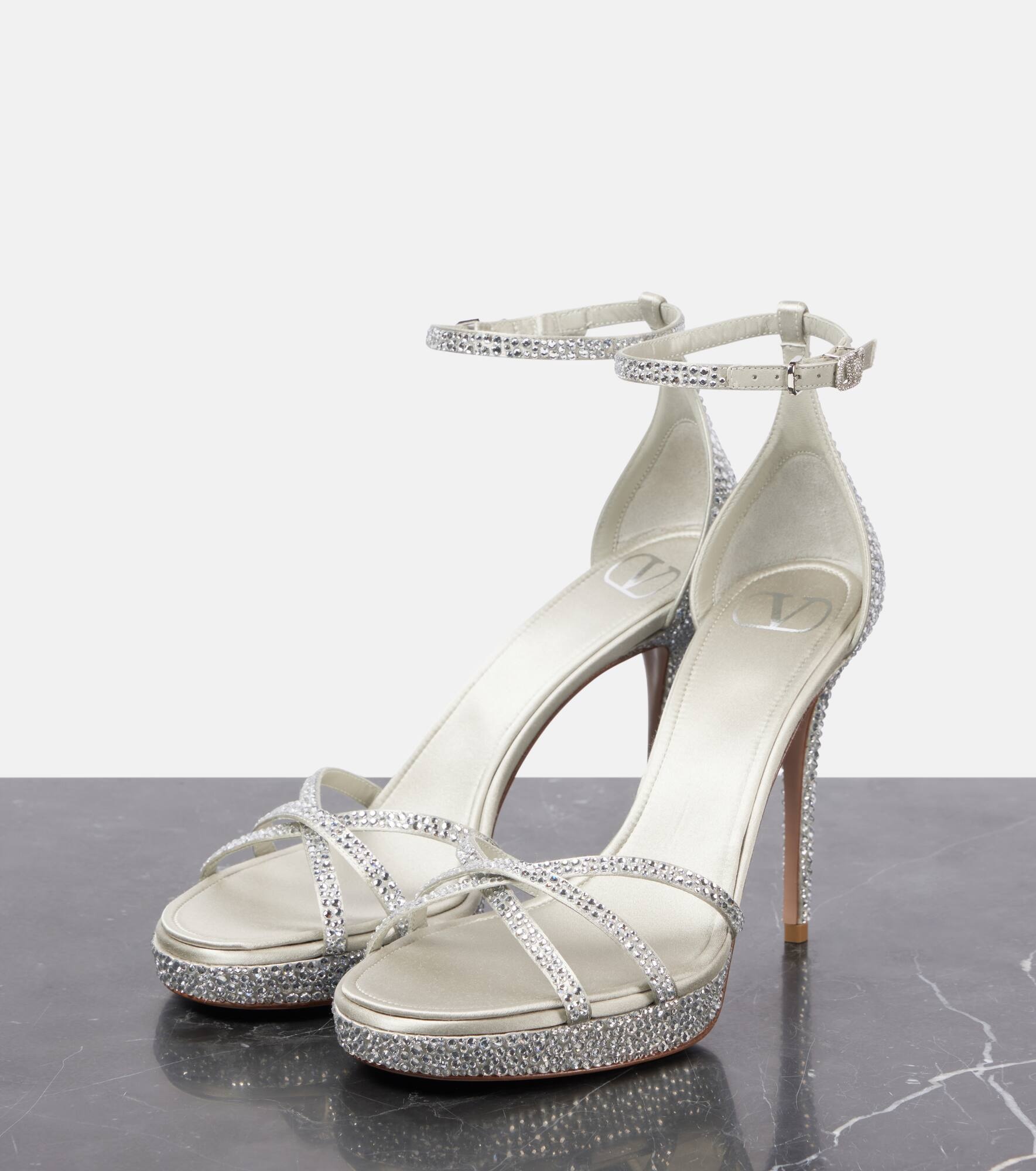 Eveninglam 115 embellished satin sandals - 4