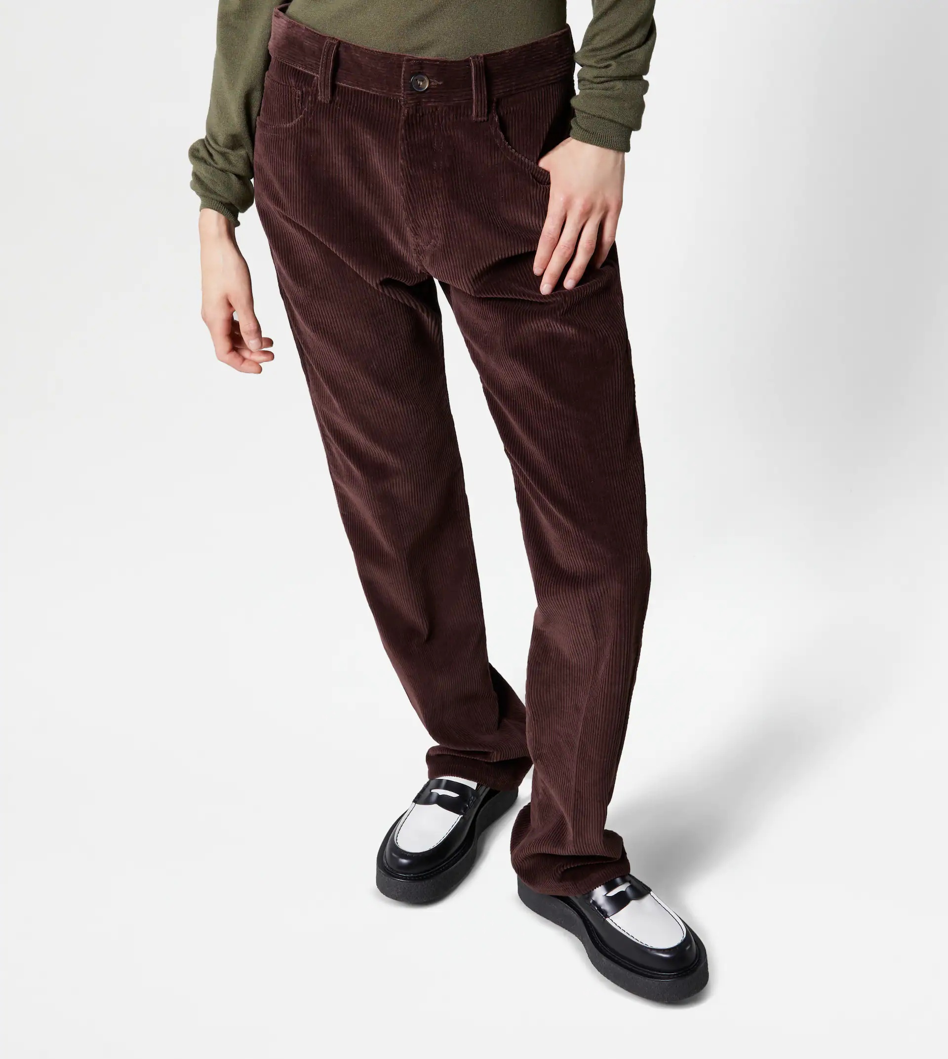 5-POCKET TROUSERS IN VELVET - BROWN - 6