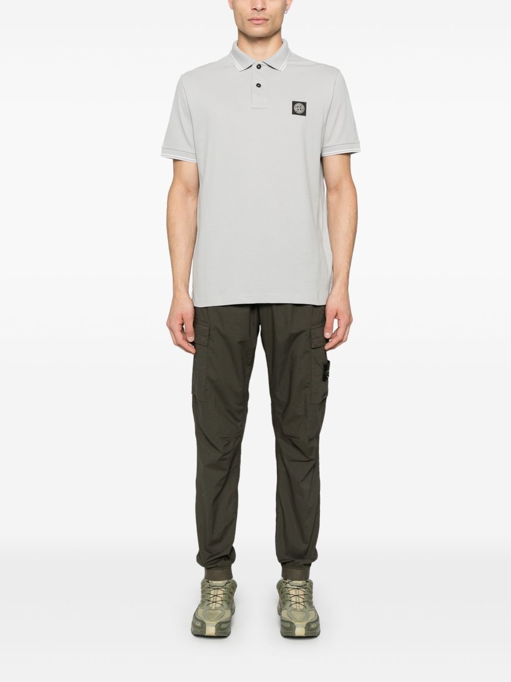 Compass-patch polo shirt - 2