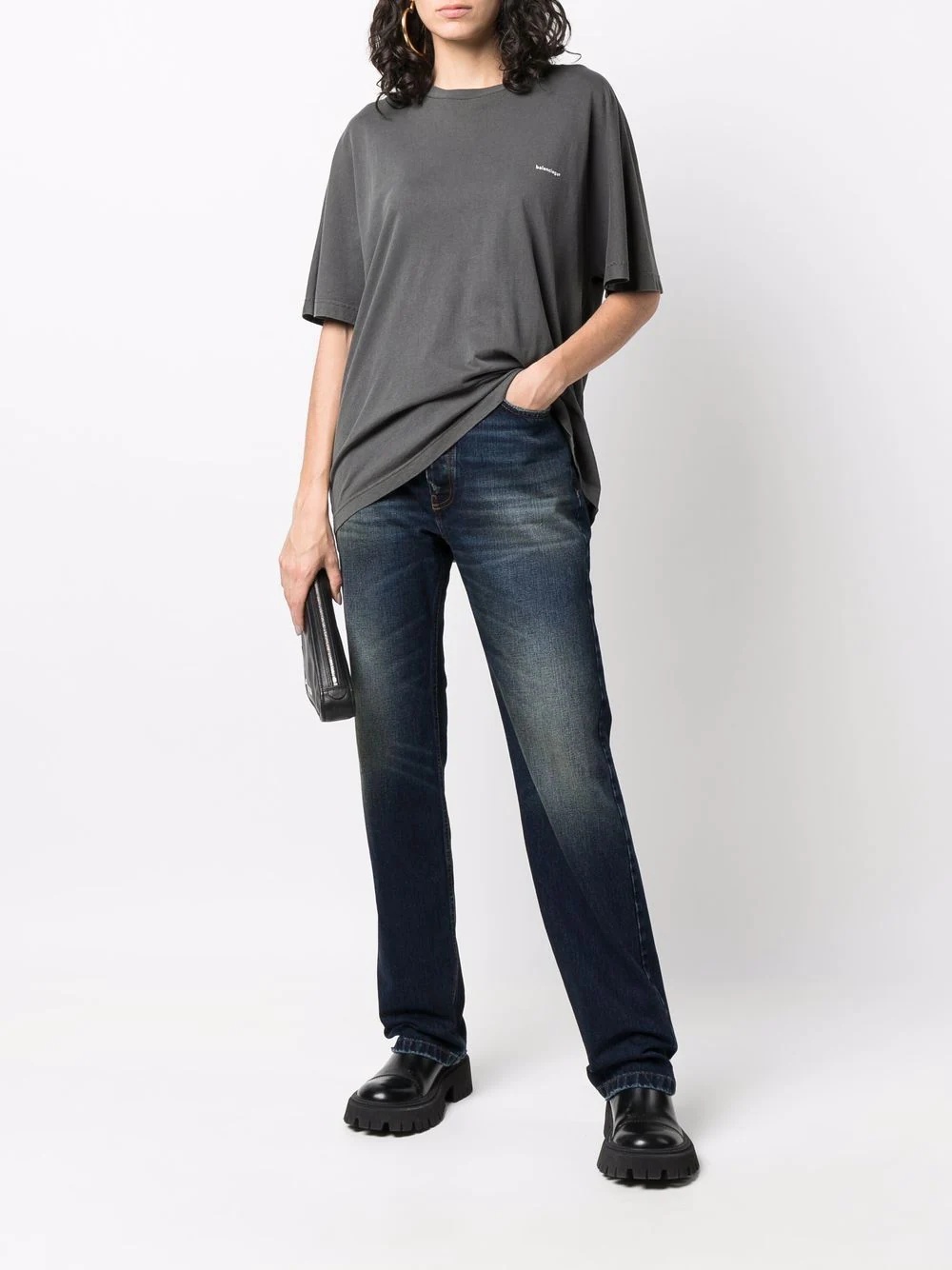 faded-effect straight-leg jeans - 3