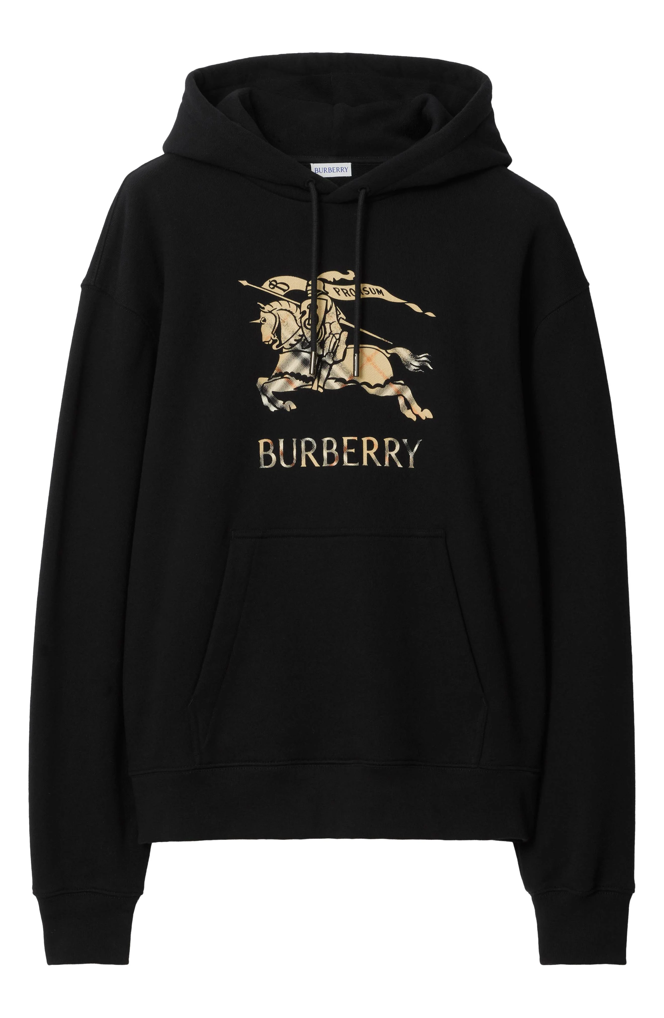 burberry Reilly EKD Ombré Cotton French Terry Hoodie in Black at Nordstrom - 1