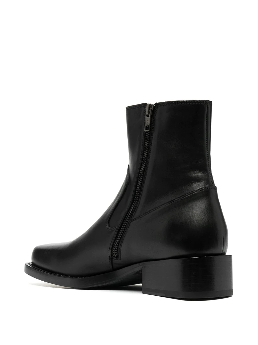 zip-up calf leather boots - 3