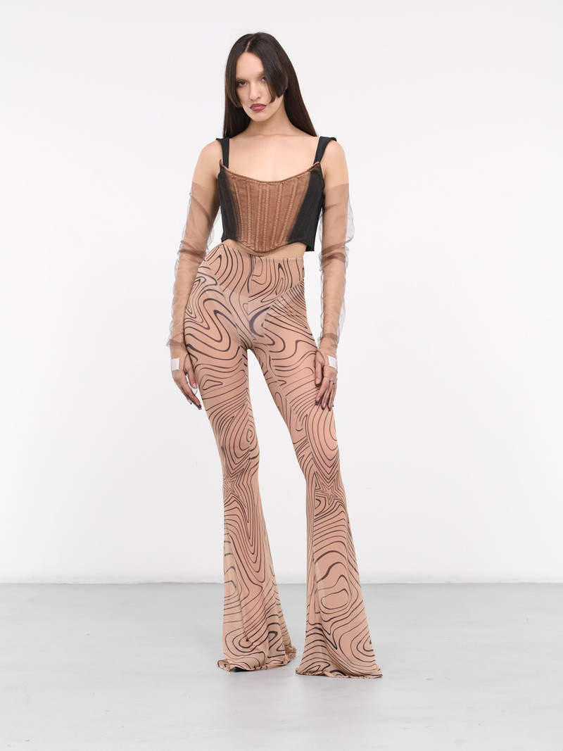 MUGLER Printed Mesh Flare Leggings outlook