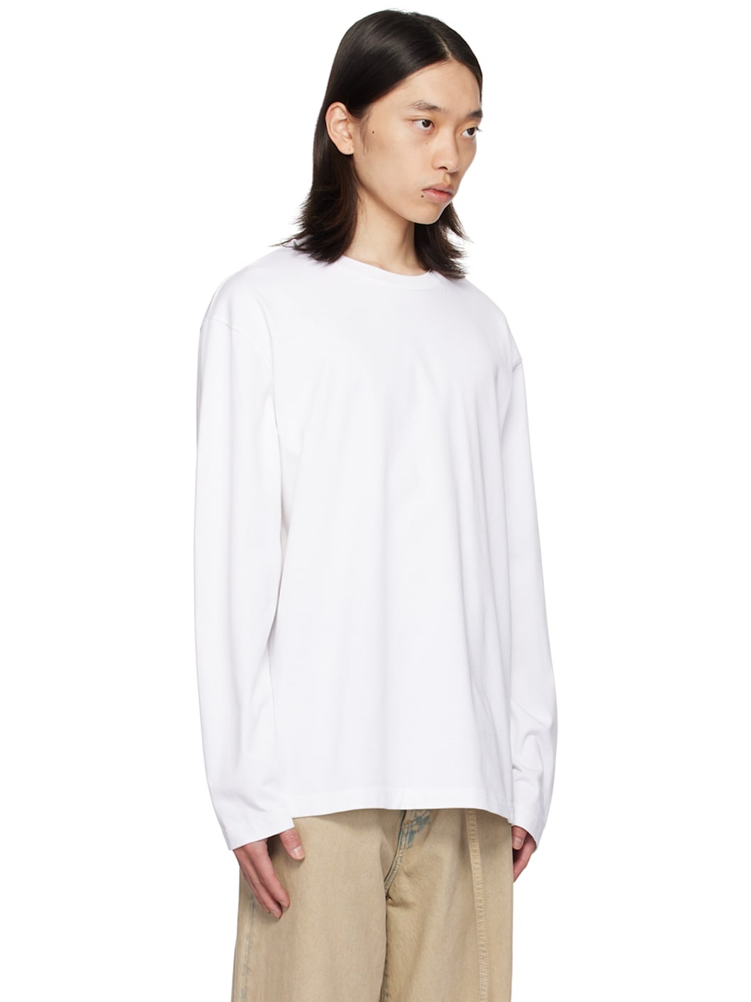 White Oversized Long Sleeve T-Shirt - 2