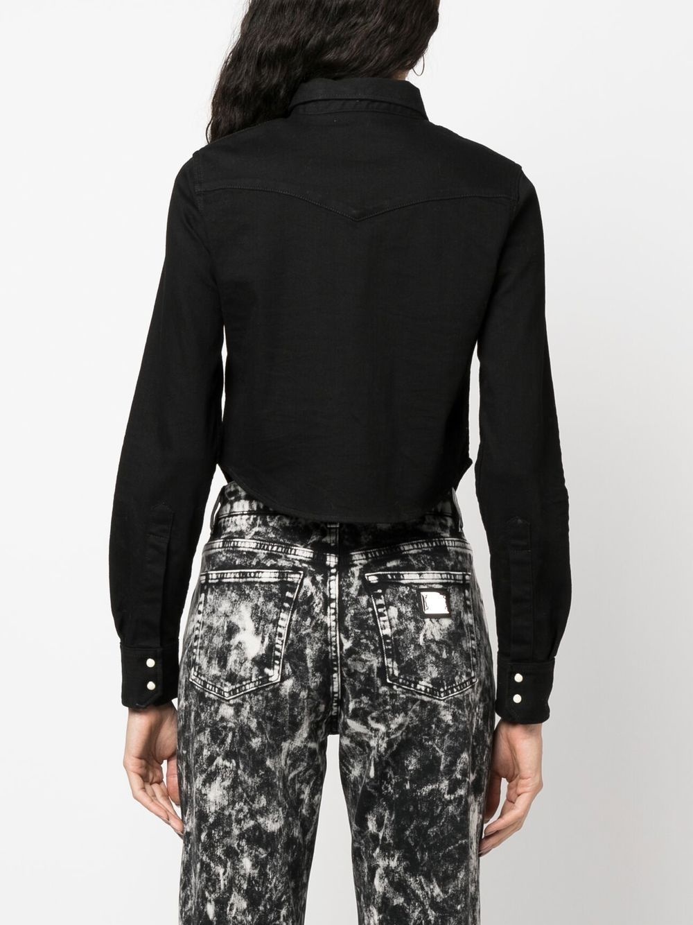 cropped denim shirt - 4