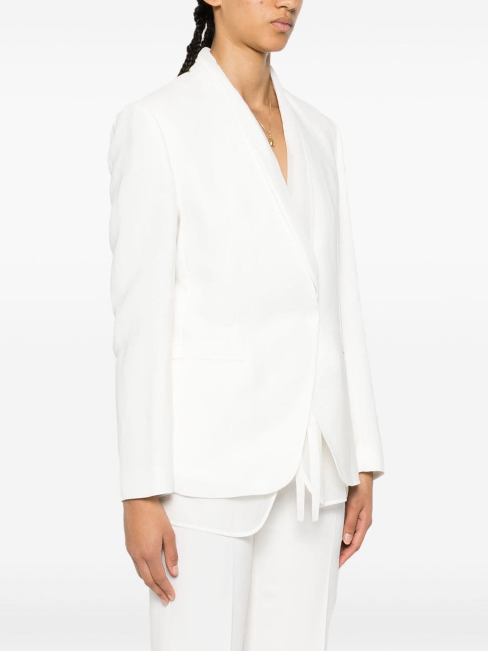 layered single-breasted blazer - 3
